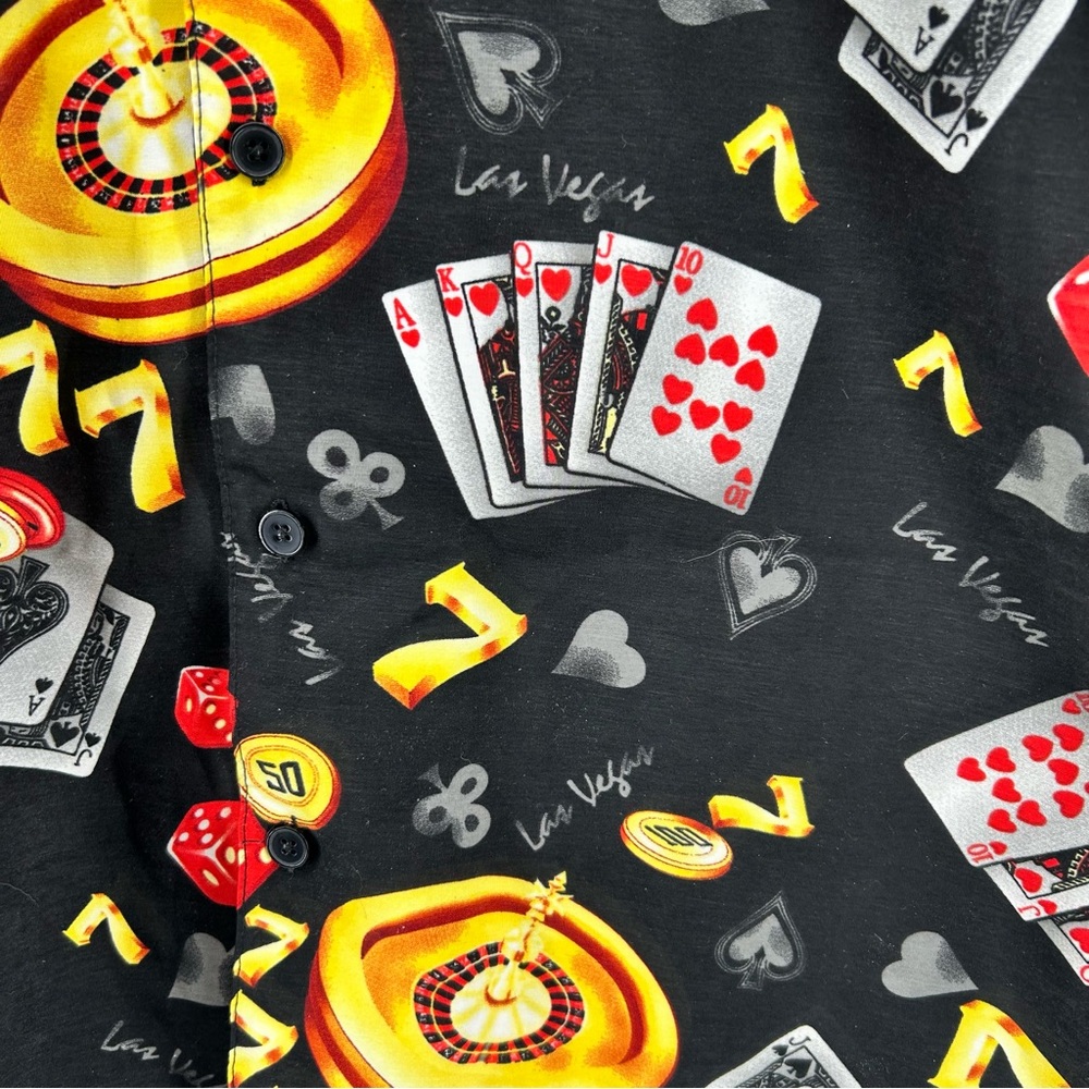 Steve & Barry’s Club Shirt Men Medium Short Sleeve Vegas Dice Poker‎ Night - Picture 4 of 7